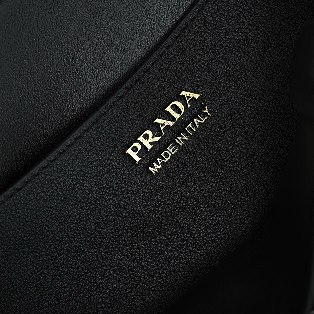 Buckle Medium Leather Handbag with Double Belt