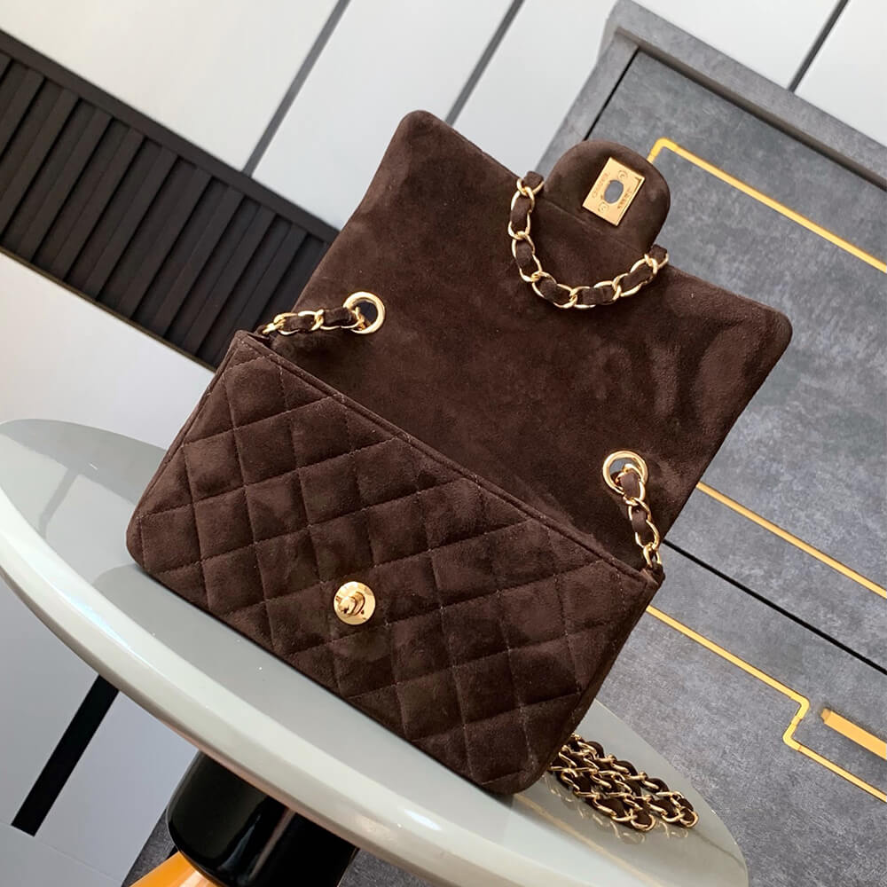 Suede Mini Flap Bag