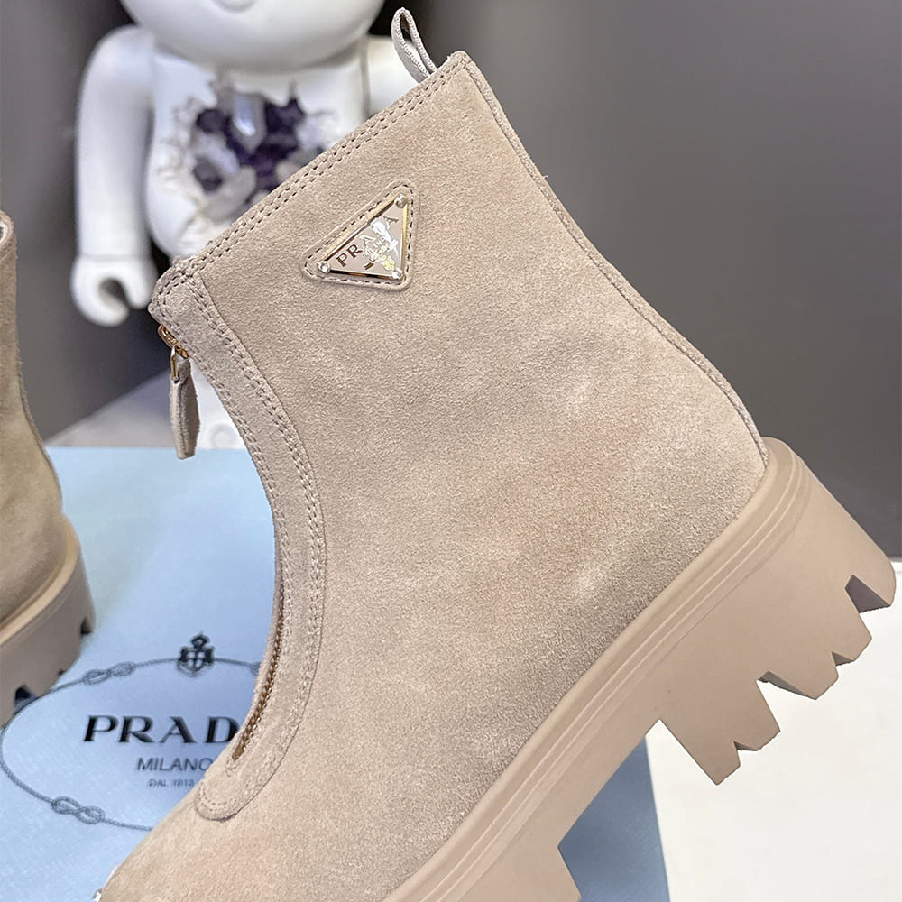 Suede Booties with Zip