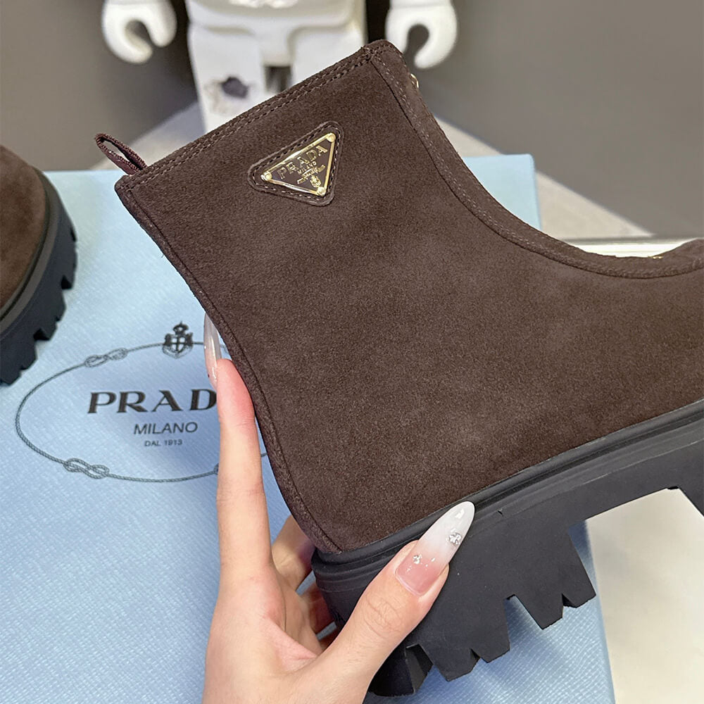 Suede Booties with Zip