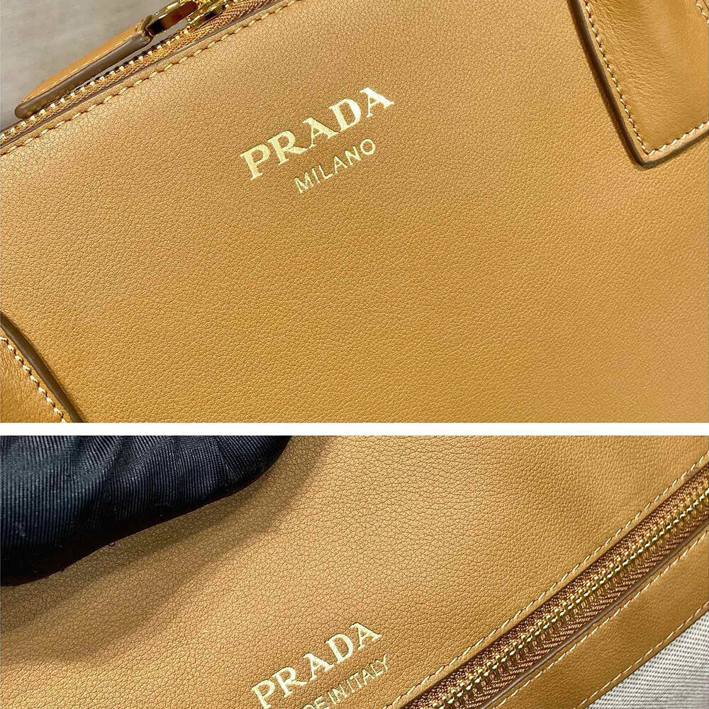 Large Leather Tote Bag with Zipper Closure