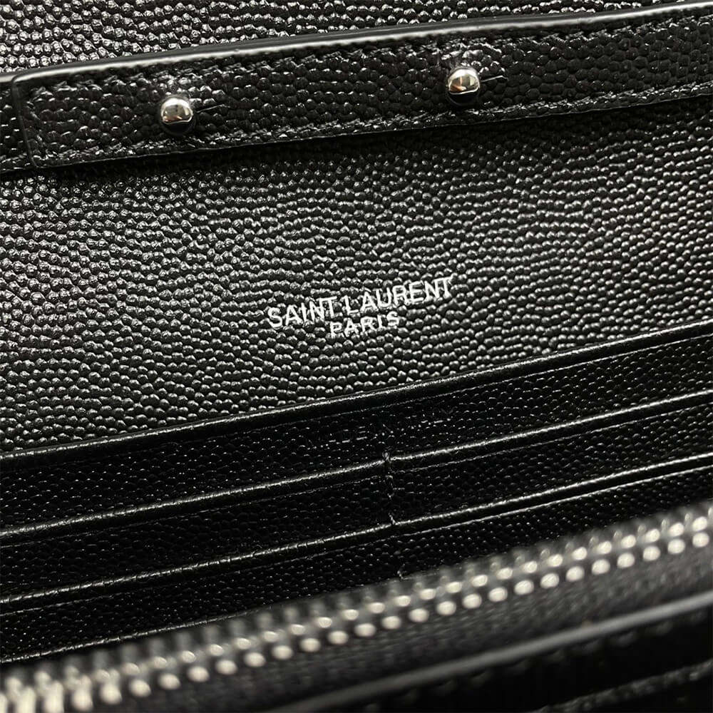 Classic cassandre chain wallet in grain de poudre leather