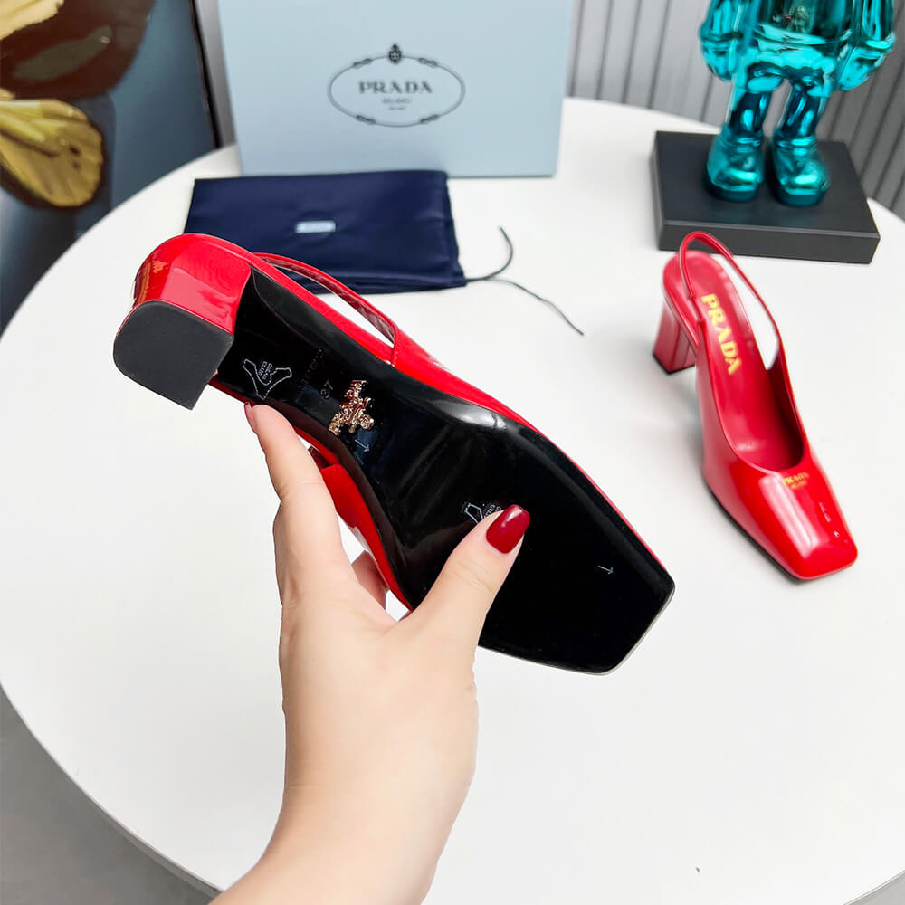 Patent Leather Slingback Pumps 85 mm