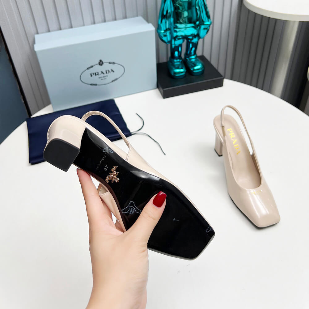 Patent Leather Slingback Pumps 85 mm