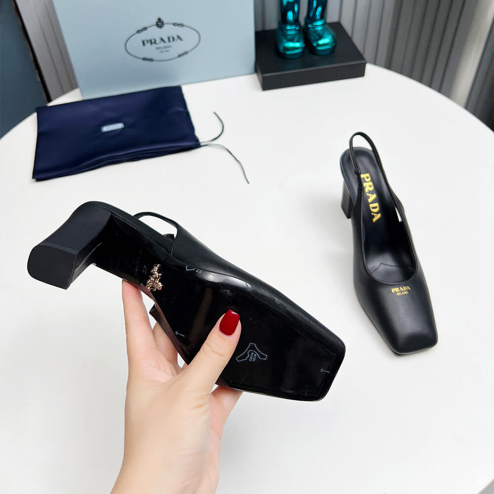 Leather Slingback Pumps 85 Mm