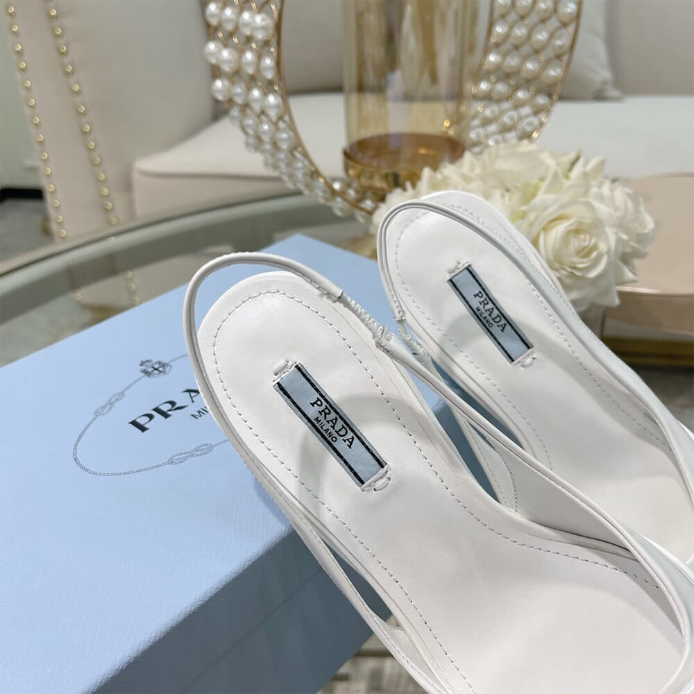 Brushed Leather Slingback Pumps