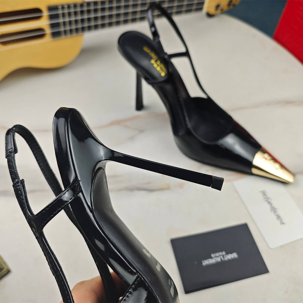Jeanne Slingback Pumps in Patent Leather