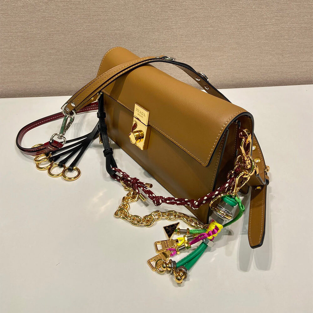 Soft Sound Small Leather Shoulder Bag with Charms