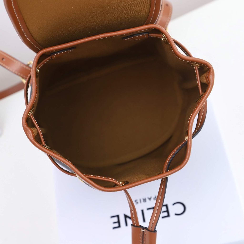 FOLCO Logo Print Calfskin Mini Backpack