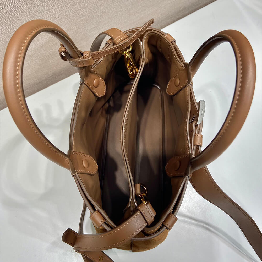 Buckle Small Suede Handbag with Belt