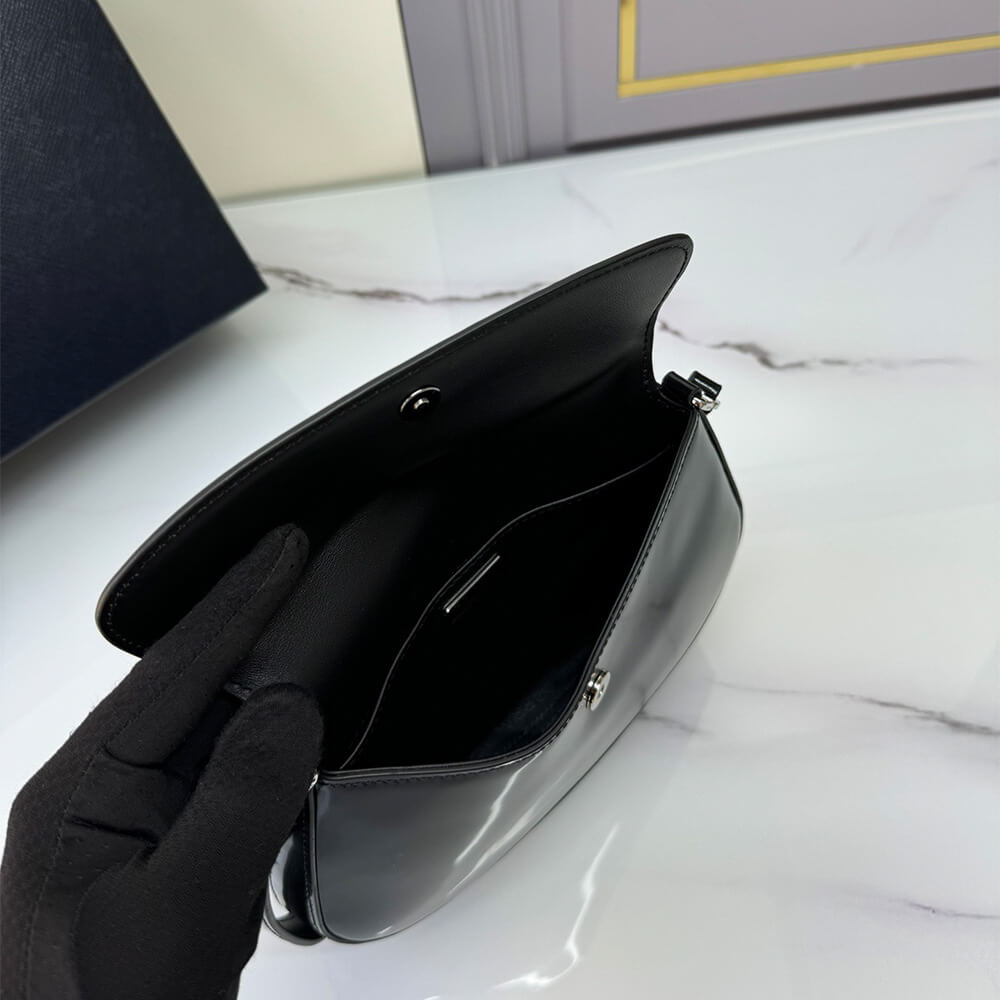 Small Cleo Brushed Leather Shoulder Bag with Flap