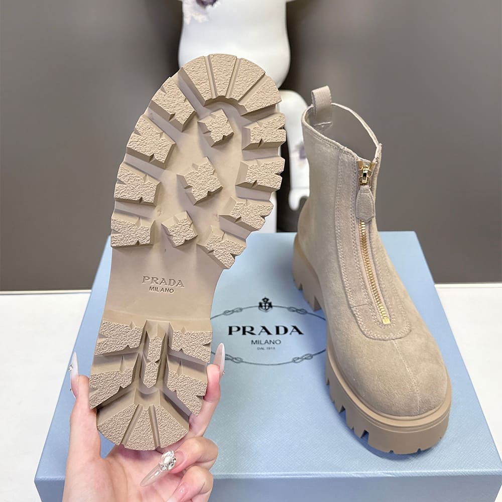 Suede Booties with Zip