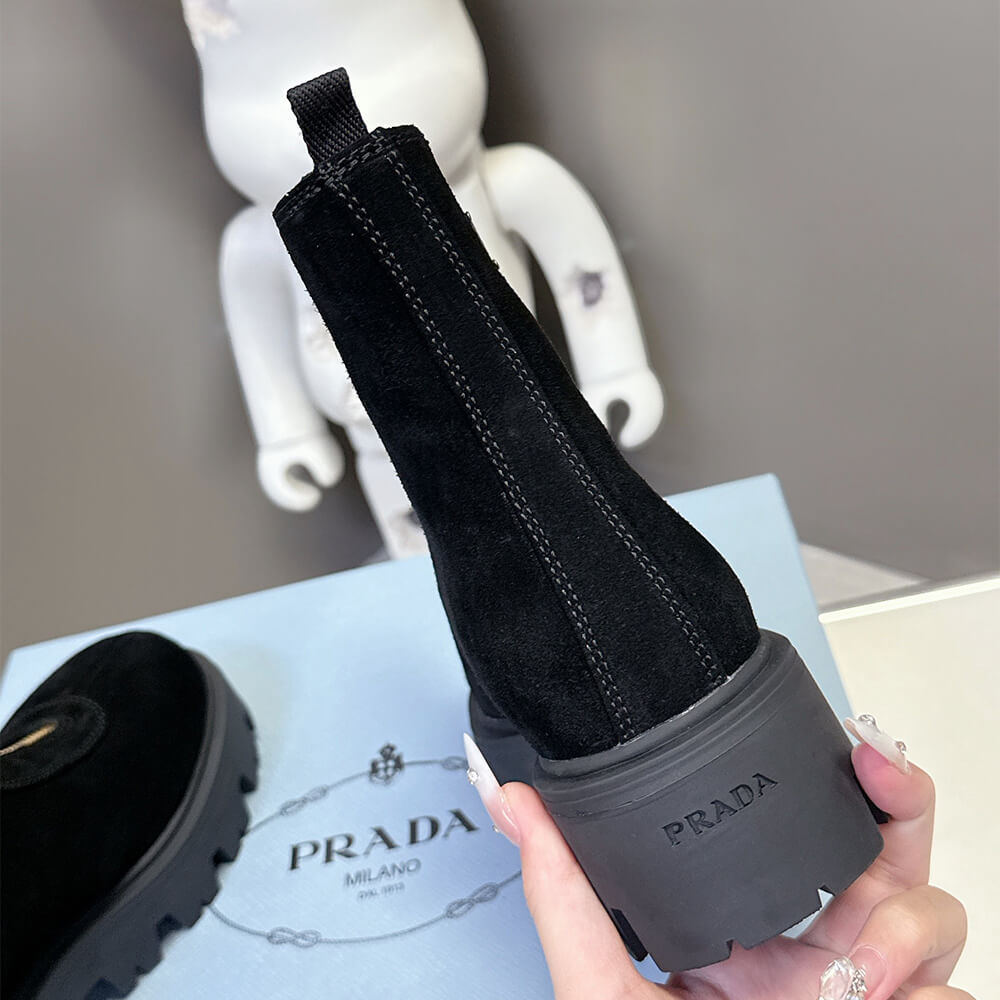 Suede Booties with Zip