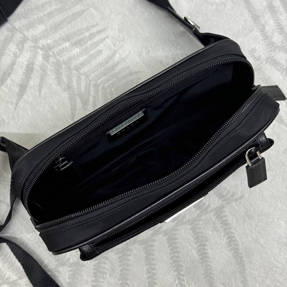 Re-Nylon and Saffiano Leather Belt Bag