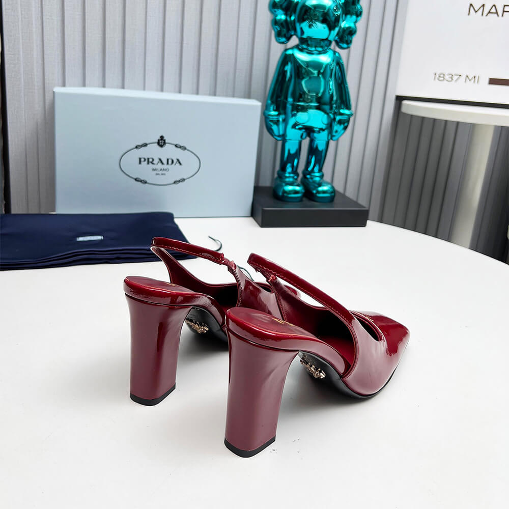 Patent Leather Slingback Pumps 85 mm