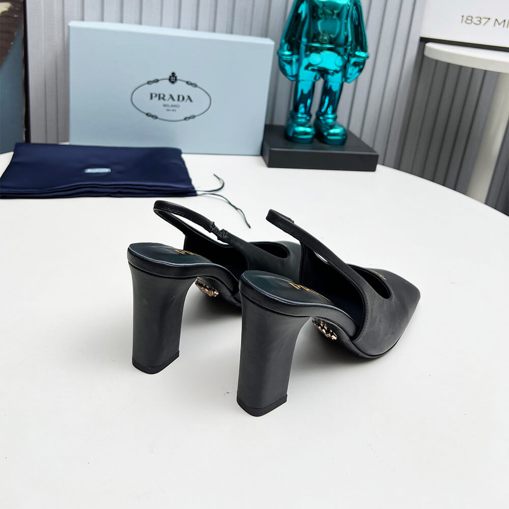 Leather Slingback Pumps 85 Mm