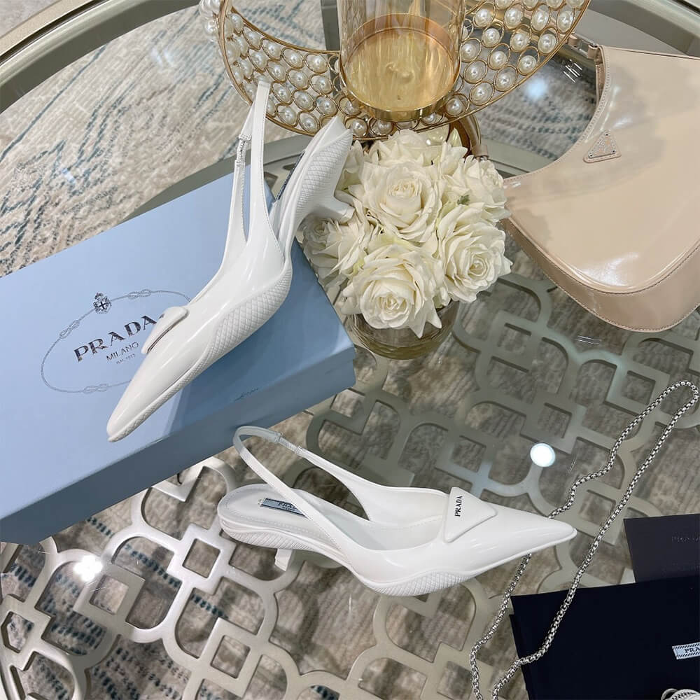 Brushed Leather Slingback Pumps