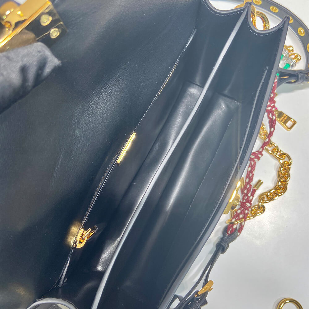 Soft Sound Small Leather Shoulder Bag with Charms