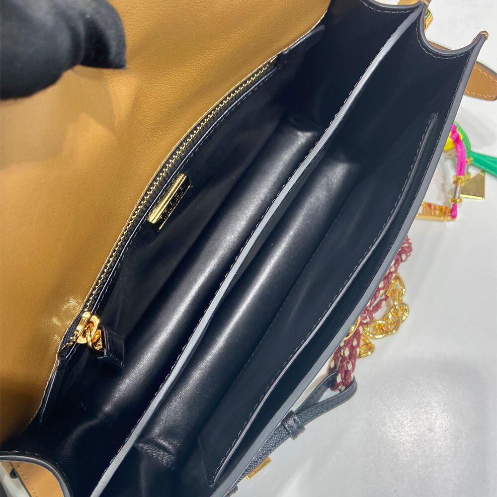 Soft Sound Small Leather Shoulder Bag with Charms