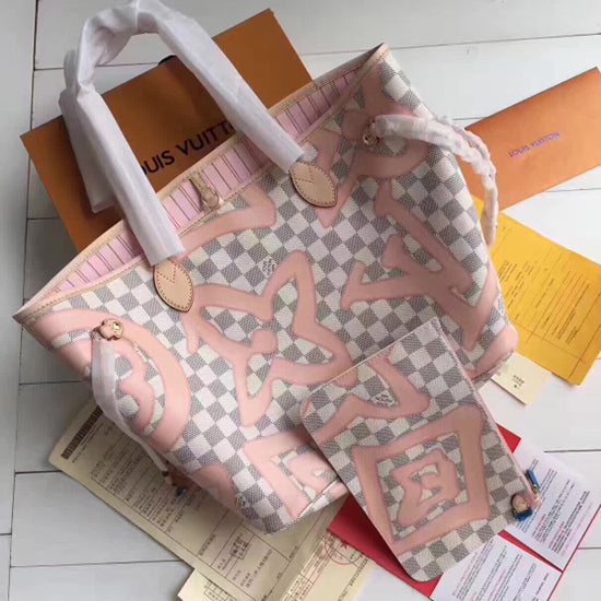 N41050 Neverfull MM Shoulder Bag Damier Azur Canvas