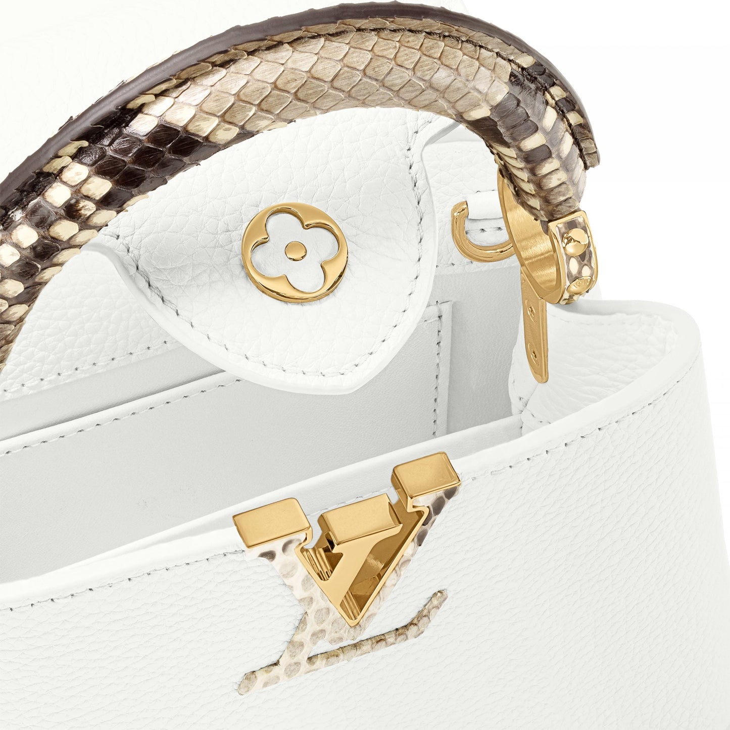 N98477 Capucines Mini Python Snow White