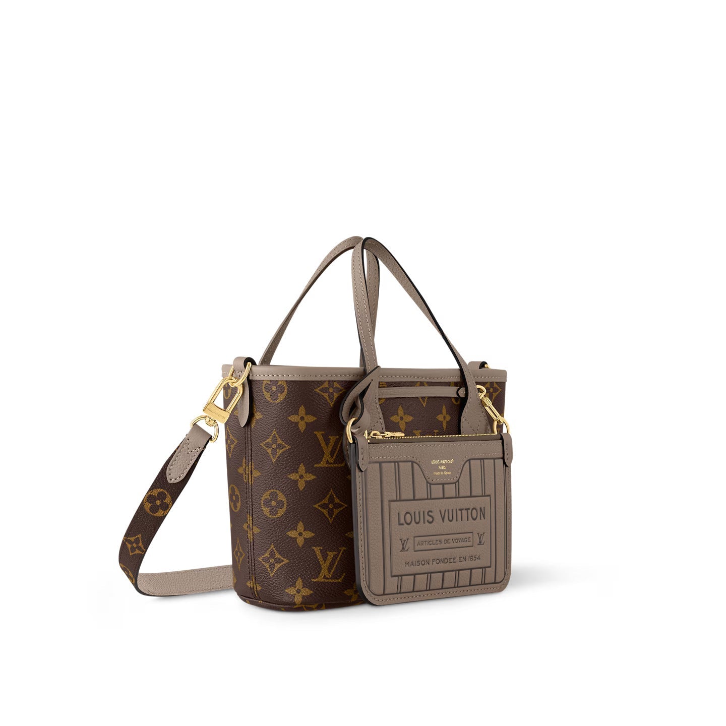M12109 Neverfull Bandoulière Inside Out BB Dark Fango