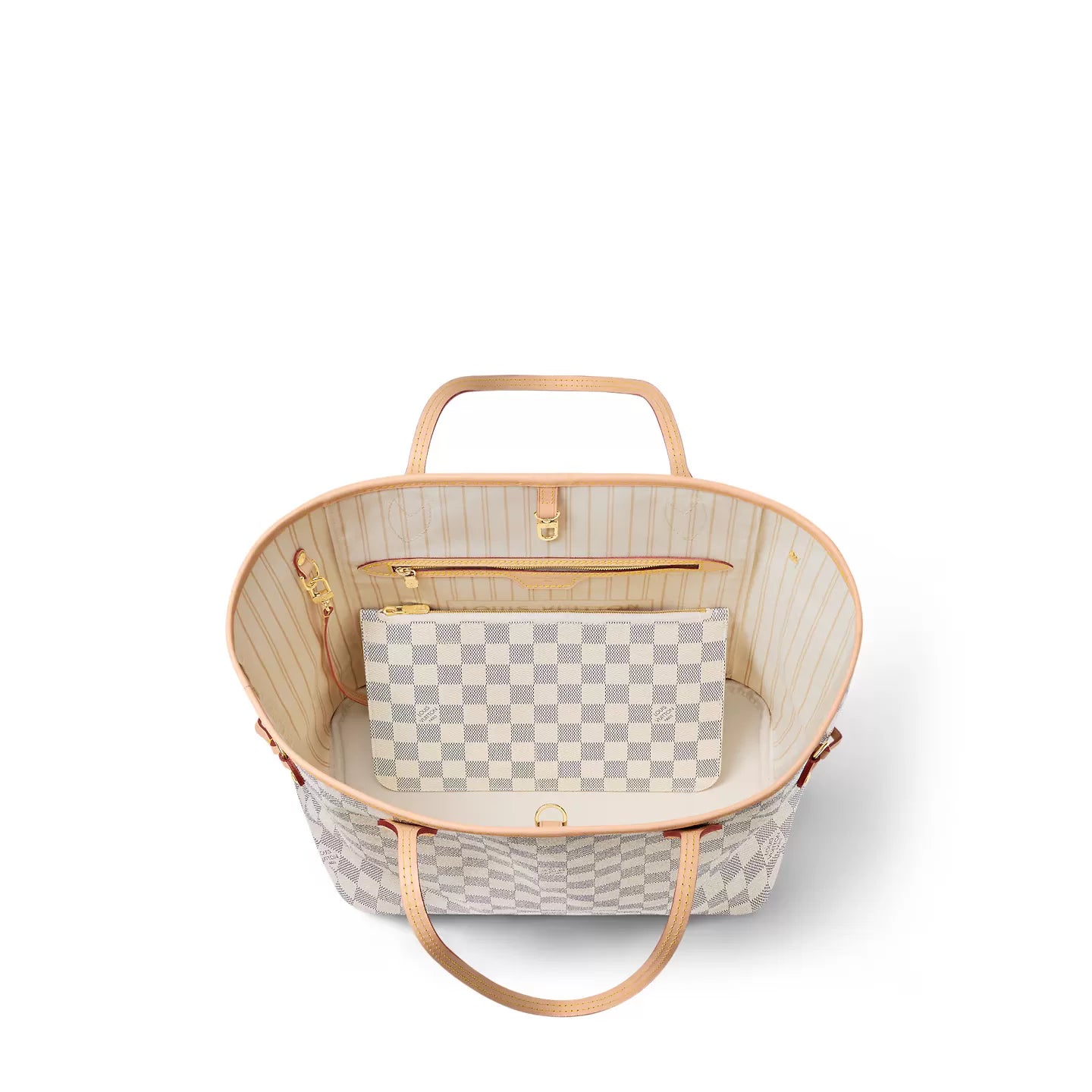 N40604 Neverfull MM Rose Ballerine Damier Azur Canvas