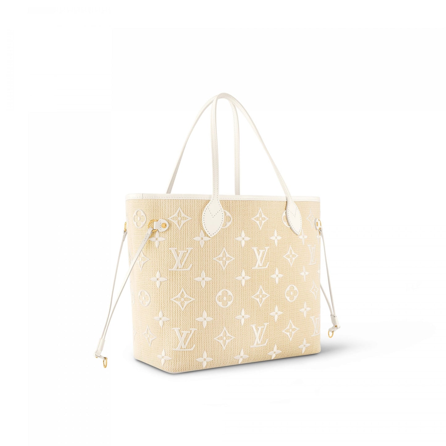 M22839 Neverfull MM Lotus Cotton White Beige