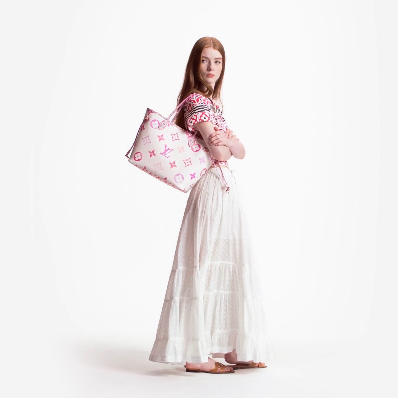 M22980 Neverfull MM Pink Monogram