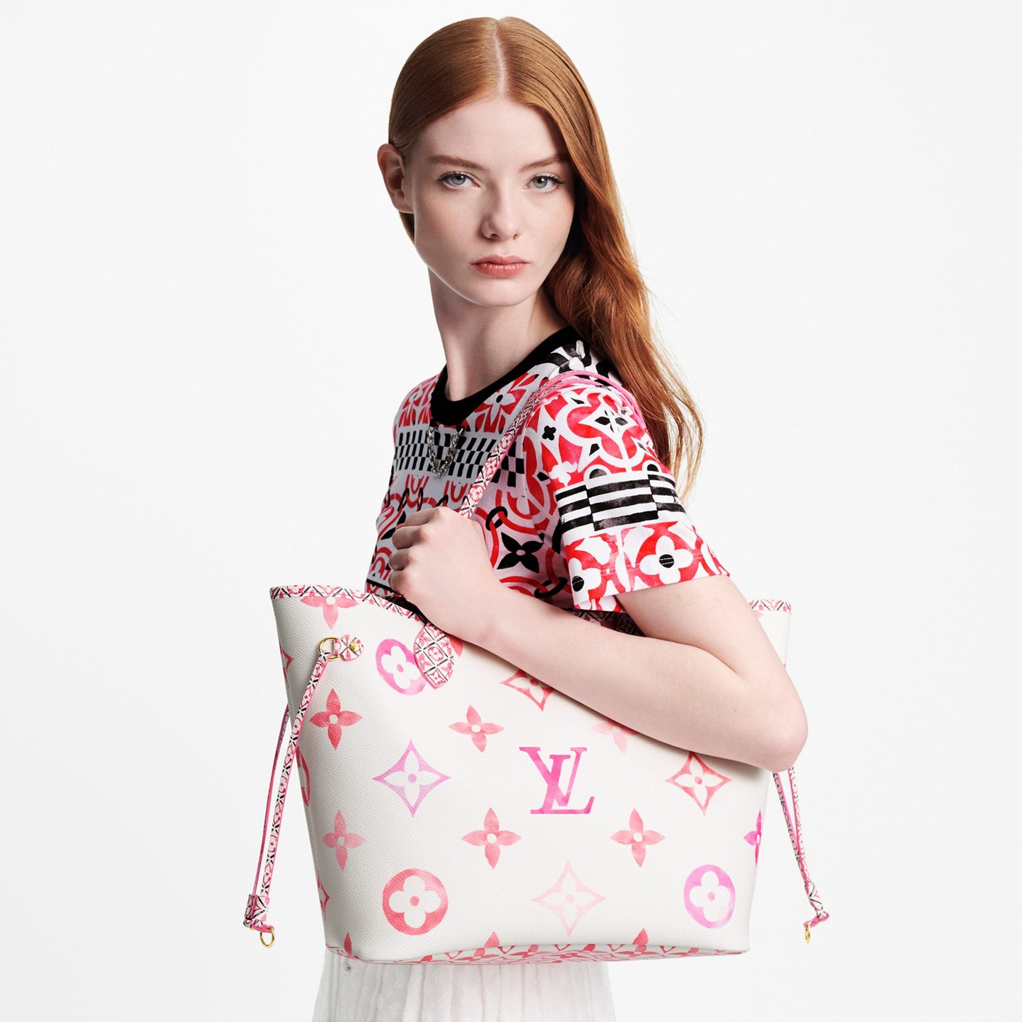 M22980 Neverfull MM Pink Monogram