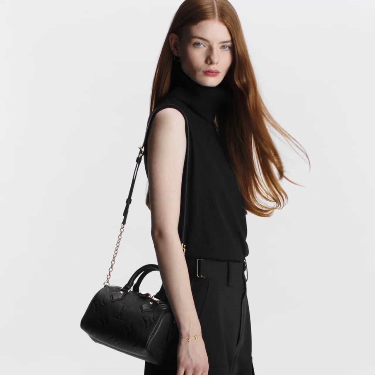 M58953 Speedy Bandoulière 20 Monogram Empreinte Leather Black