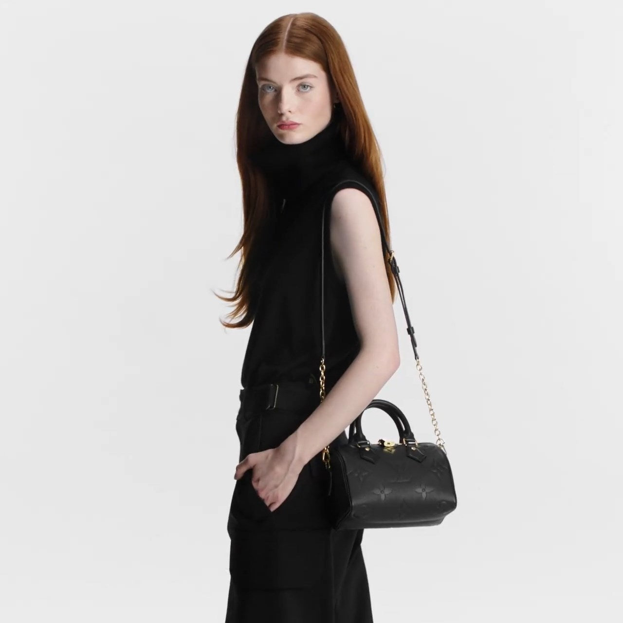 M58953 Speedy Bandoulière 20 Monogram Empreinte Leather Black