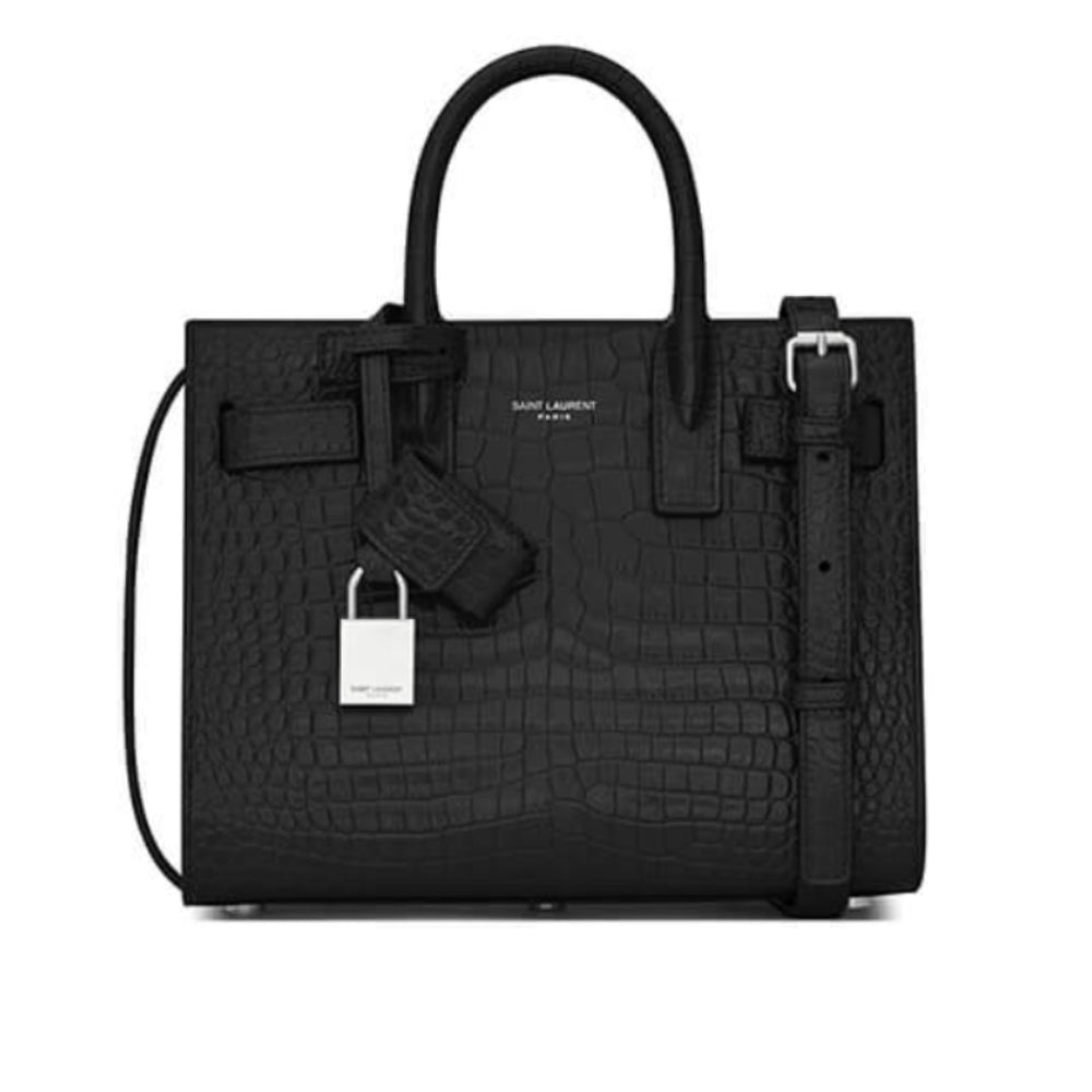 Sac De Jour Nano in Embossed Crocodile Shiny Leather