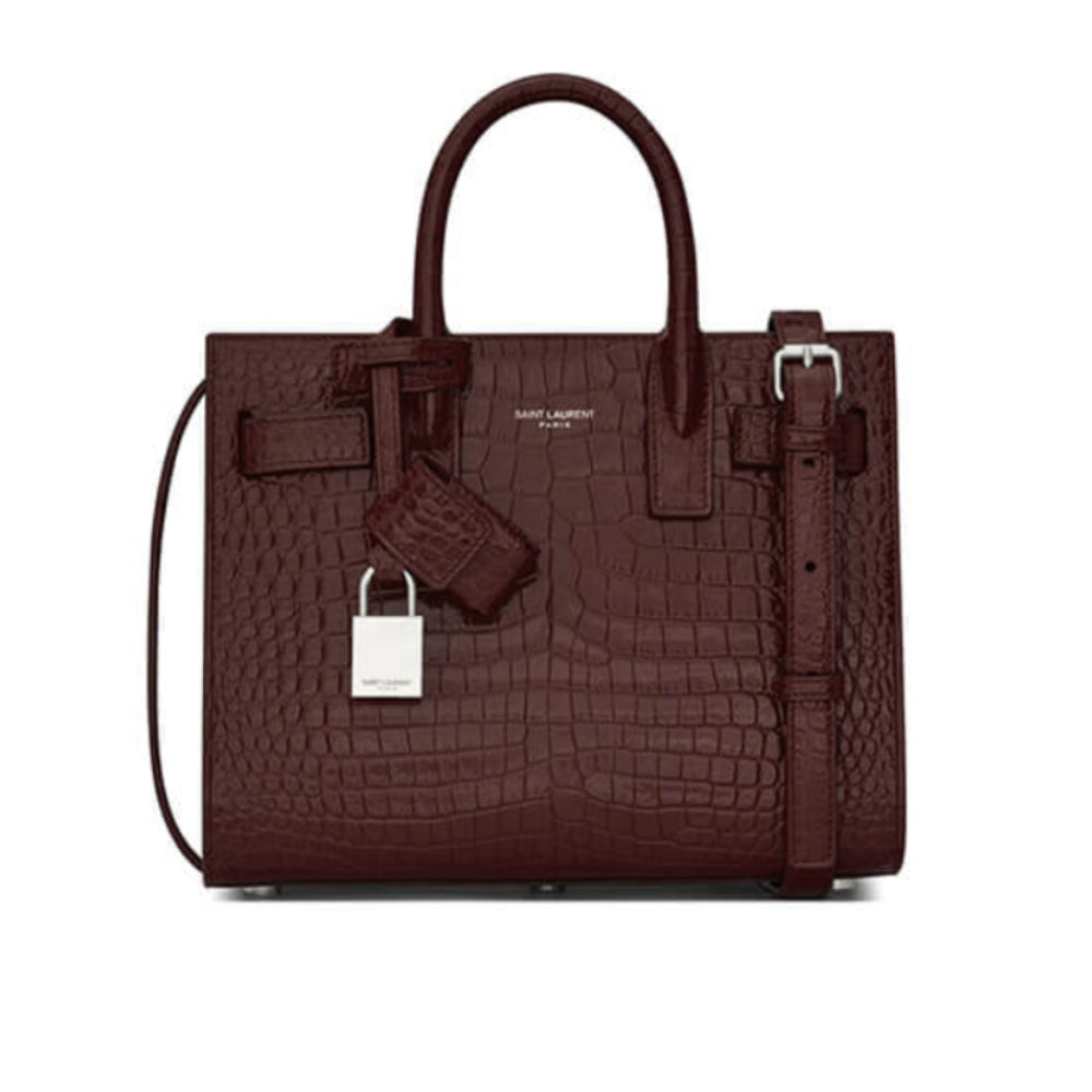 Sac De Jour Nano in Embossed Crocodile Shiny Leather