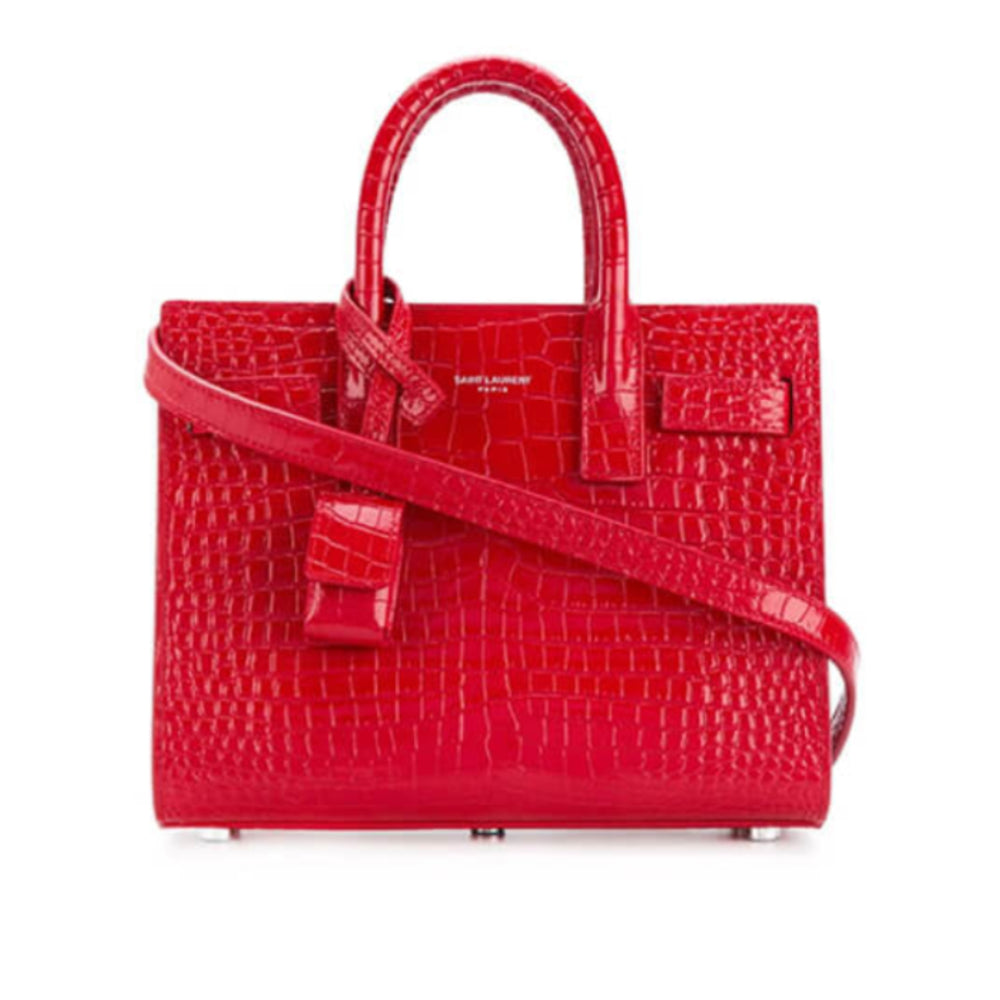 Sac De Jour Nano in Embossed Crocodile Shiny Leather