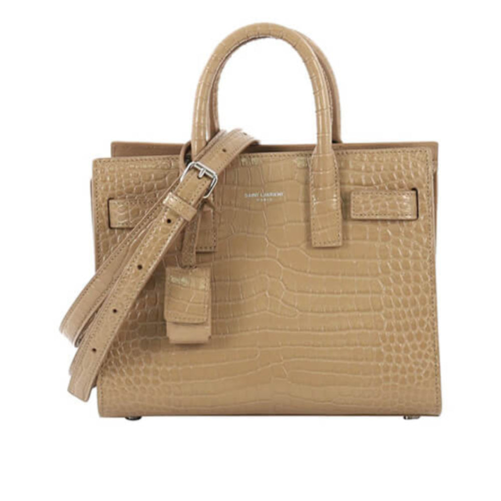 Sac De Jour Nano in Embossed Crocodile Shiny Leather