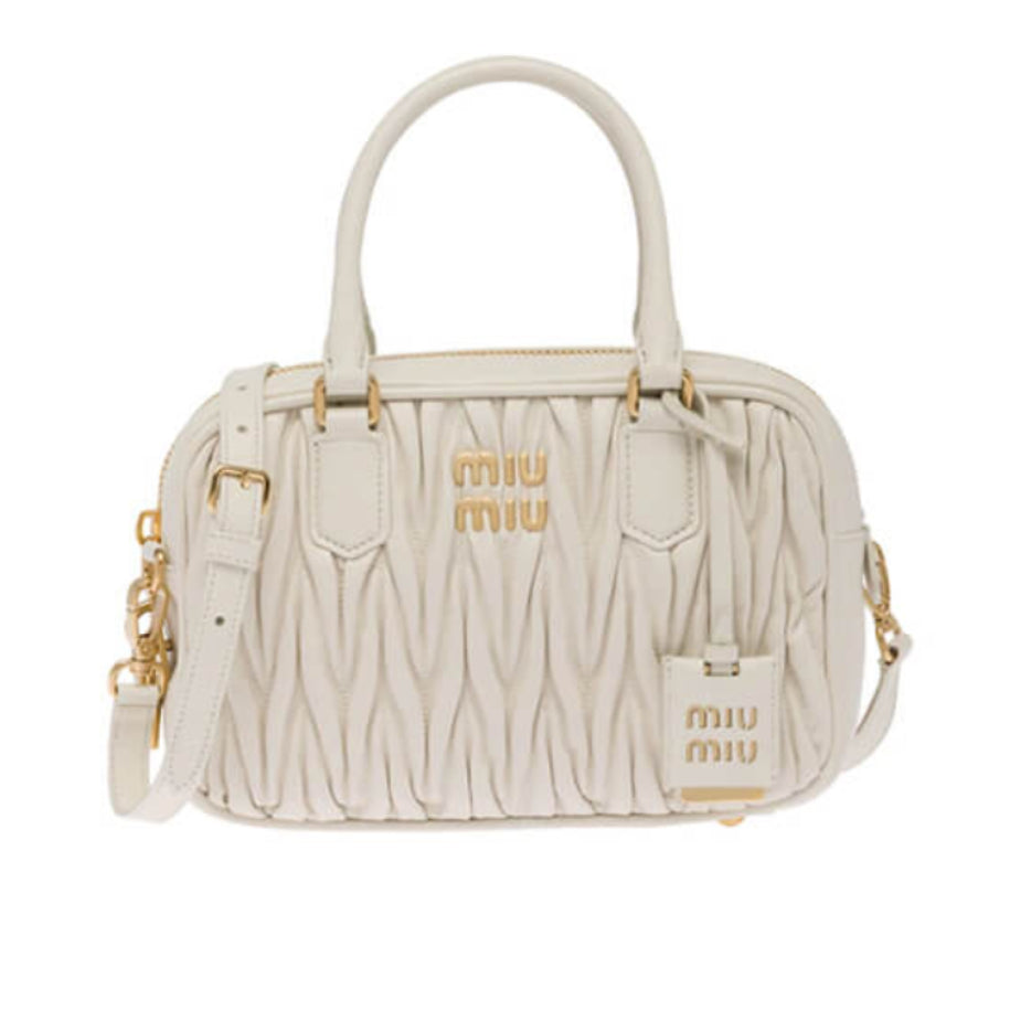 Matelasse Nappa Leather Top-Handle Bag