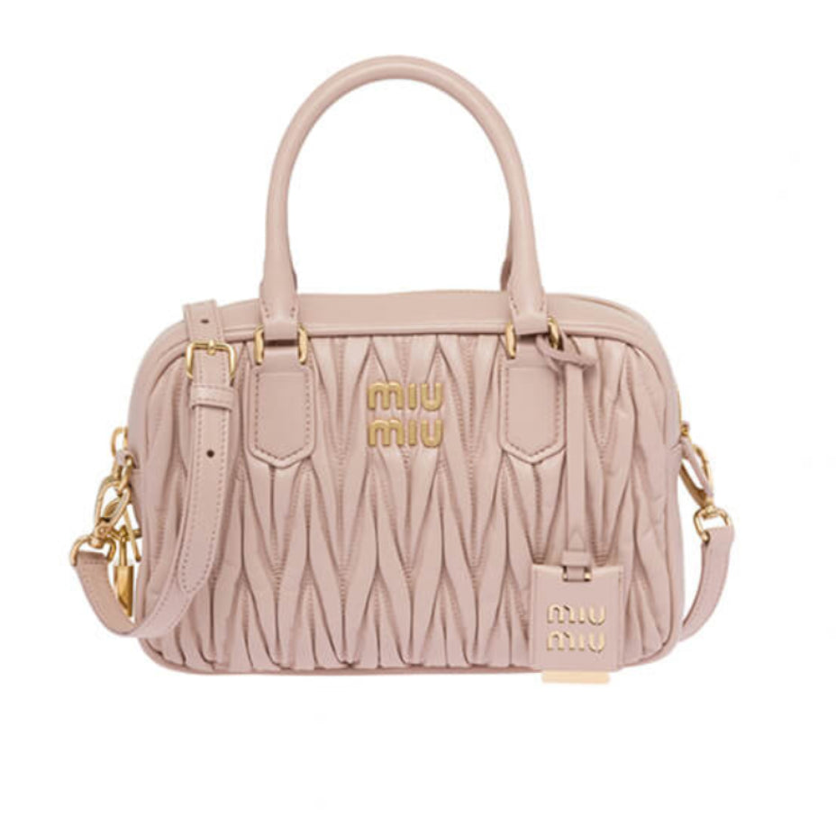 Matelasse nappa leather top-handle bag