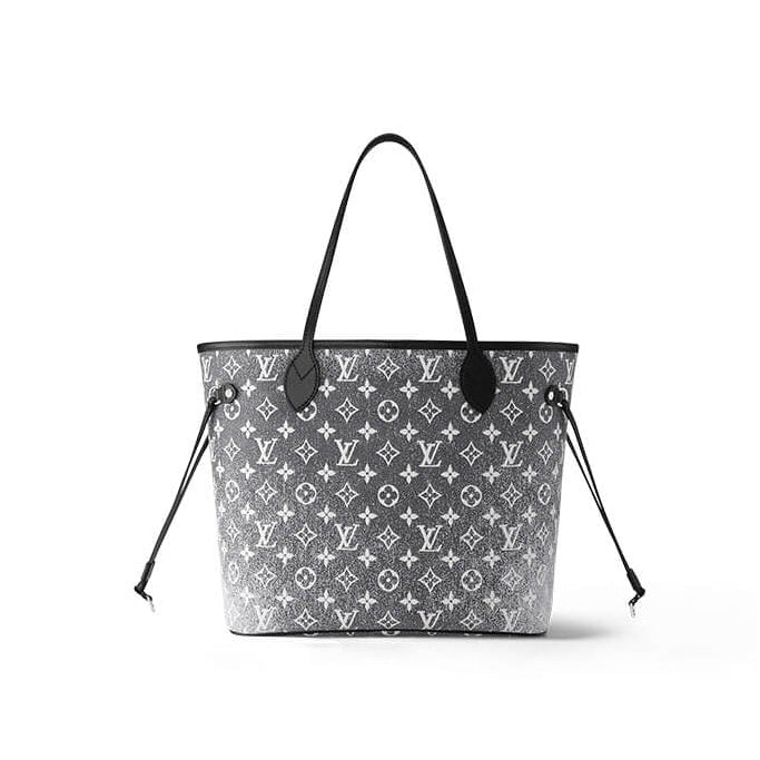 Elegant Gray Monogram Denim Tote Set