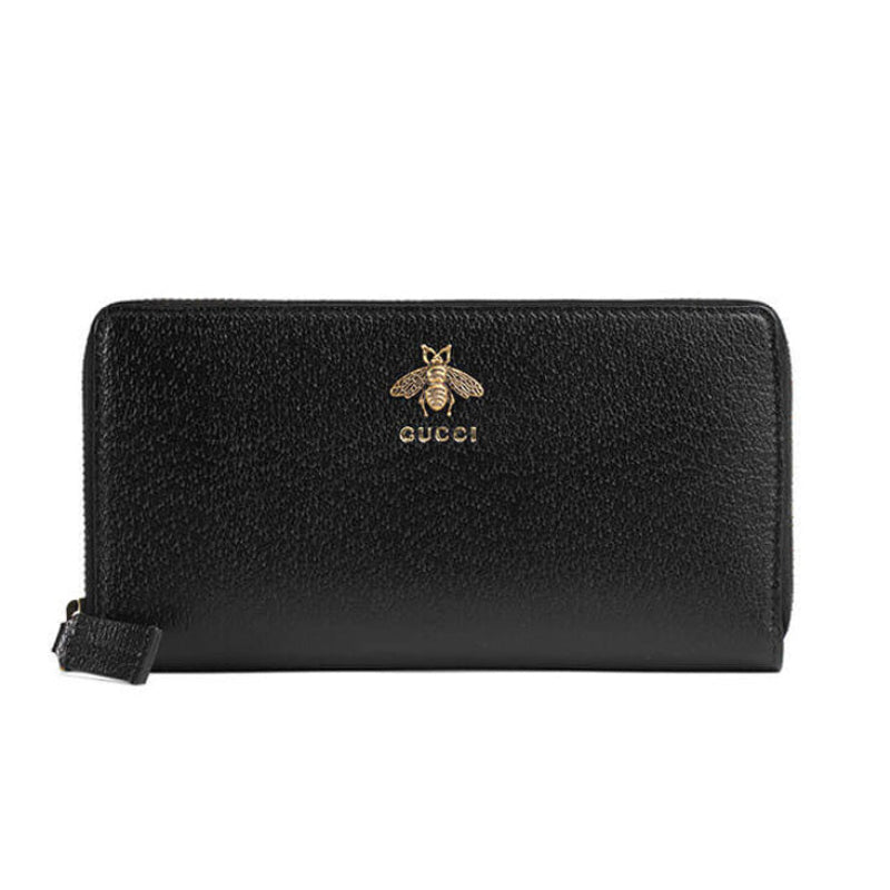 Animalier Leather Zip Around Wallet