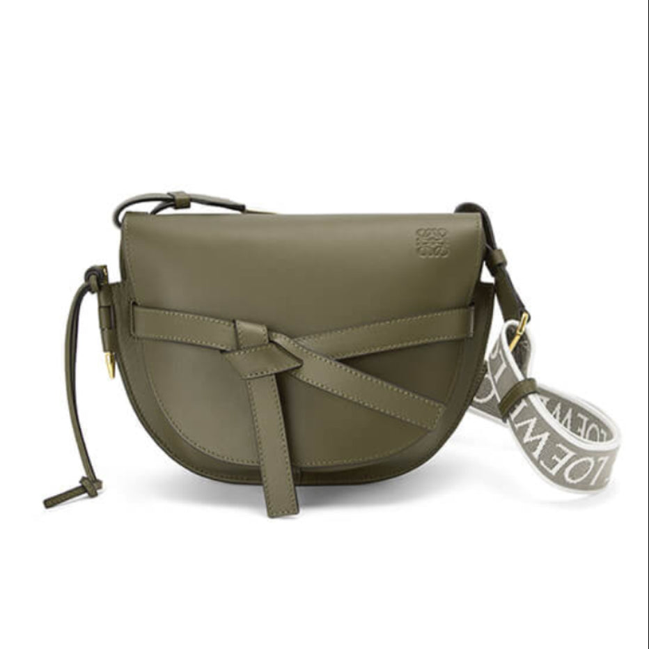 Small Gate Bag in Soft Calfskin and Jacquard