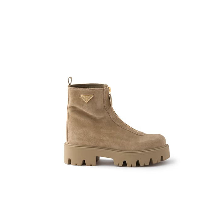 Suede Booties with Zip