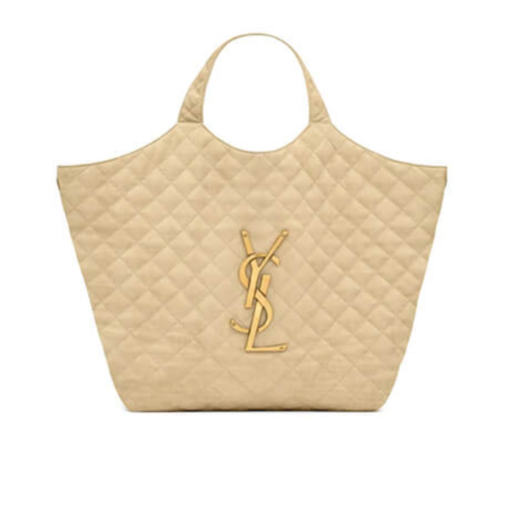 Icare Maxi Shopping Bag in Quilted Nubuck Suede