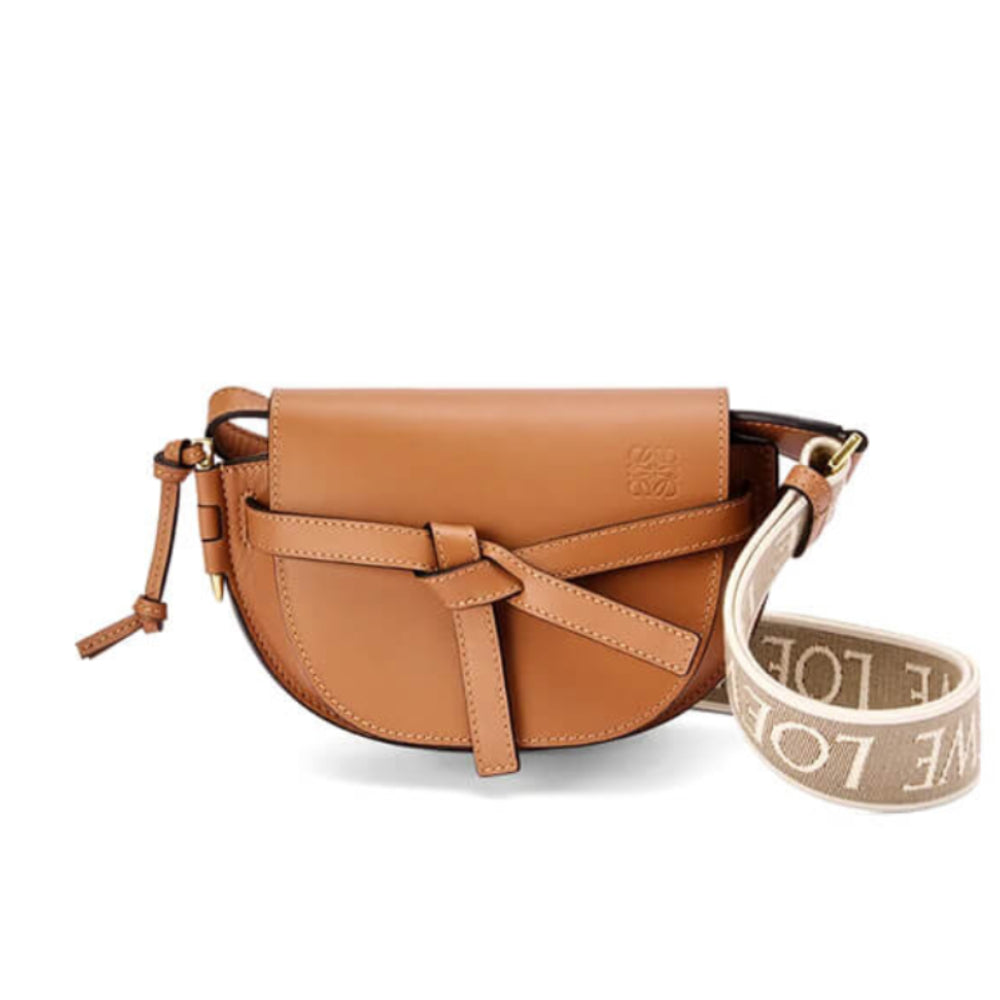 Mini Gate Dual Bag in Soft Calfskin and Jacquard