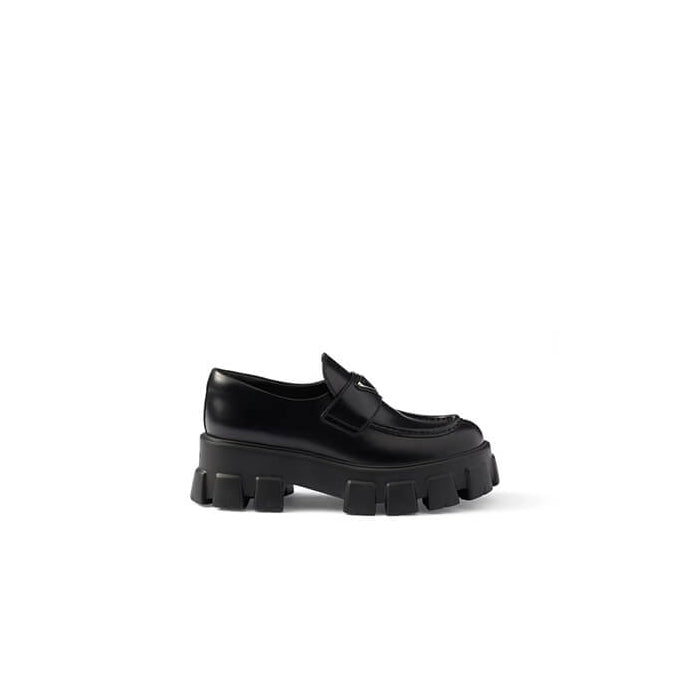 Brushed Leather Monolith Loafers