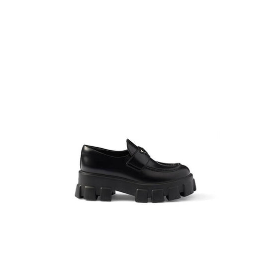 Brushed Leather Monolith Loafers