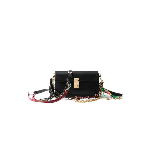Soft Sound Small Leather Shoulder Bag with Charms
