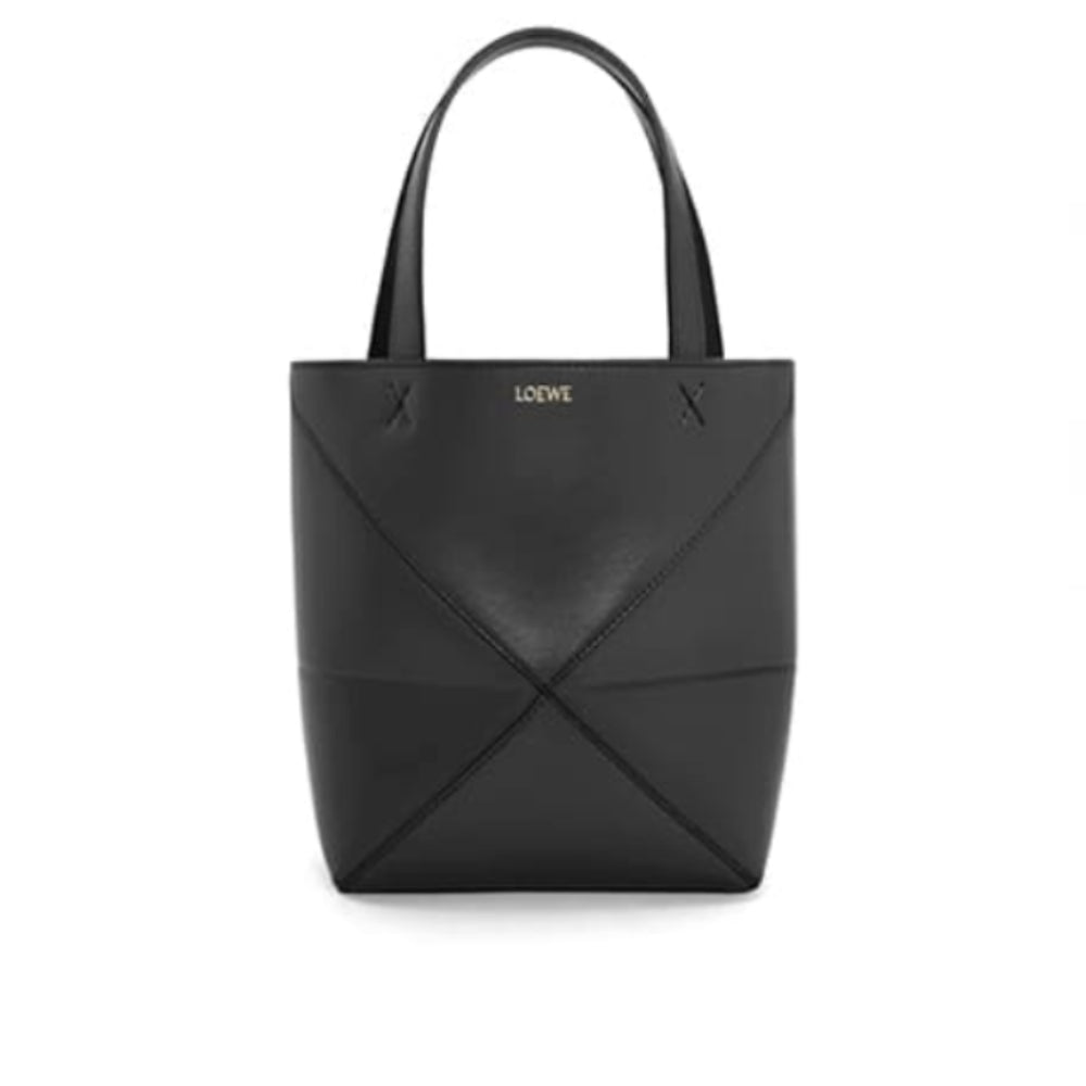 Mini Puzzle Fold Tote in Shiny Calfskin