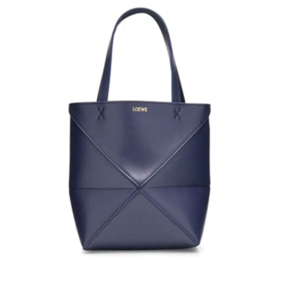 Mini Puzzle Fold Tote in Shiny Calfskin