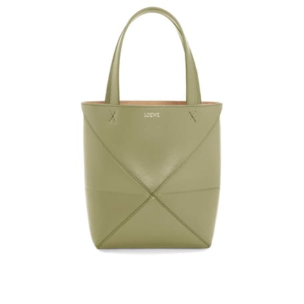 Mini Puzzle Fold Tote in Shiny Calfskin